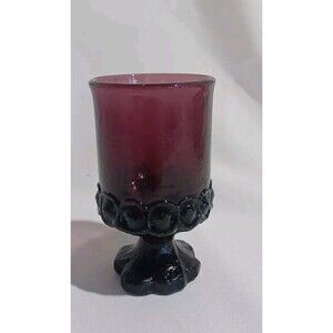 Tiffin Franciscan Madeira Footed Plum/Amethyst 6 Oz Glass/ Glasses Vintage